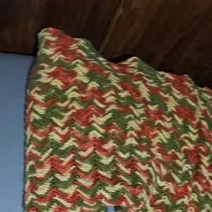 Colorful Zigzag Knit afghan vintage